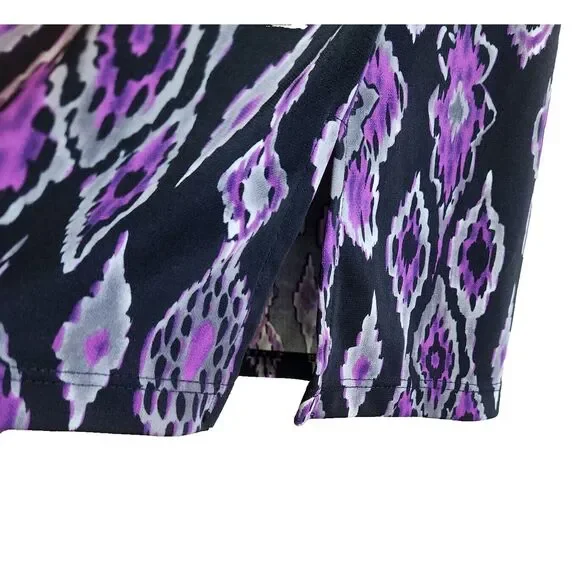 Dressbarn Women's Size 14/16 Purple Black Polyester Geometric Sleeveless Top - Picture 4 of 7